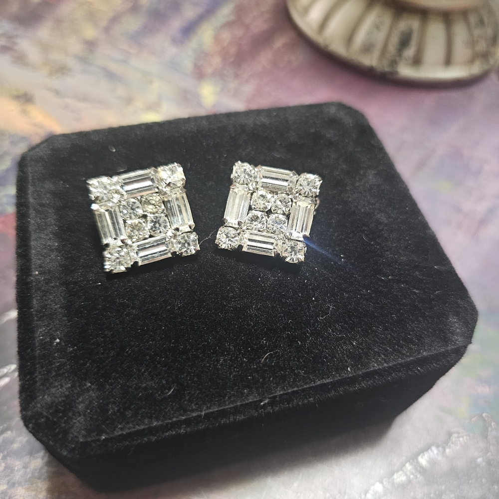 Albert Weiss Silver Crystal Earrings